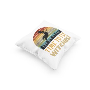 Time To fly Witches-Flying Witch-Halloween Theme Pillow Covers (Pack Of 2)