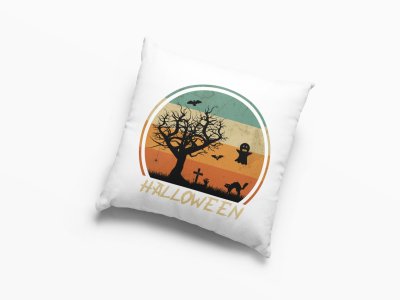 Halloween Semi Circle-Gravyard -Halloween Theme Pillow Covers (Pack Of 2)