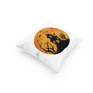 Hunted House With Scary Trees -Halloween Theme Pillow Covers (Pack Of 2)