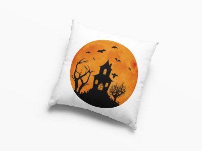 Hunted House With Scary Trees -Halloween Theme Pillow Covers (Pack Of 2)