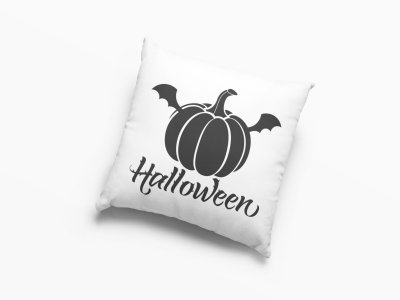 Halloween Black text -Pumpkin With Wings -Halloween Theme Pillow Covers (Pack Of 2)