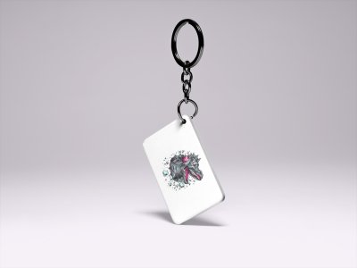 Dragon With Headphone-Printed Acrylic Keychains(Pack Of 2)