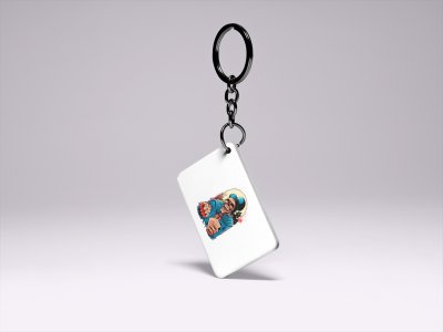 Skull With Cards-Printed Acrylic Keychains(Pack Of 2)