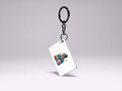 Skull With Hat-Printed Acrylic Keychains(Pack Of 2)