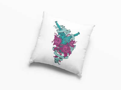 3 Roses With Ribbons-Printed Pillow Covers(Pack Of 2)