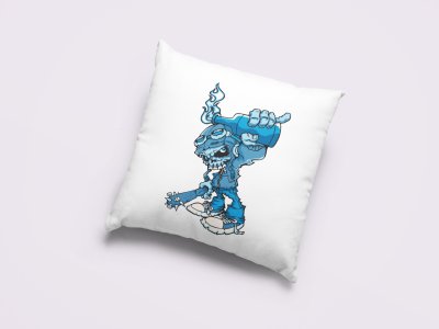 Skull Man With Fire Bottle-Printed Pillow Covers(Pack Of 2)