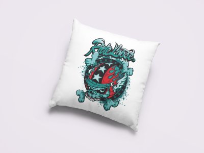 Ride Loose Blue Skull -Printed Pillow Covers(Pack Of 2)