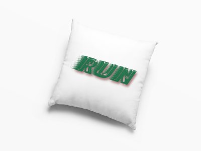 Run Text In Green -Printed Pillow Covers (Pack Of 2)
