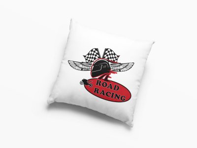 Road Racing (BG Red ) -Printed Pillow Covers (Pack Of 2)