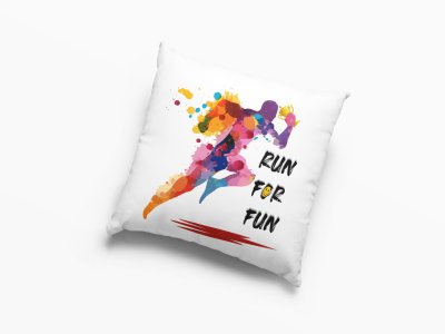 Run For Fun Text in Black -Printed Pillow Covers (Pack Of 2)