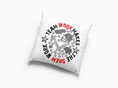 Team Work Makes -Printed Pillow Covers (Pack Of 2)