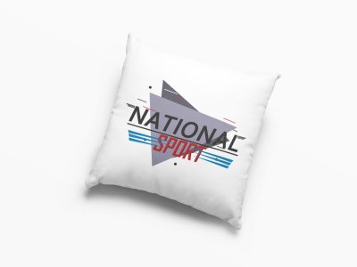 National Sport Text In Black &Red -Printed Pillow Covers (Pack Of 2)