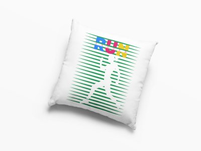 Run Text In Colourfull -Printed Pillow Covers (Pack Of 2)