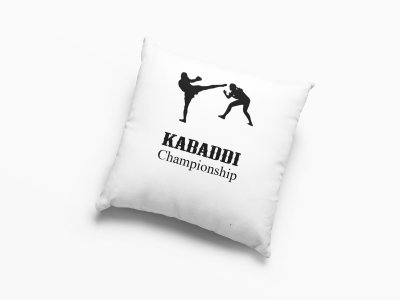 Kabaddi Championship Text With Kabaddi Player -Printed Pillow Covers (Pack Of 2)