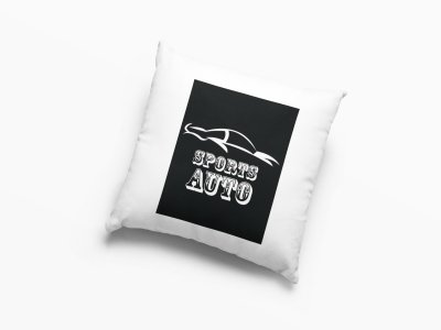 Sports Auto Text in Black -Printed Pillow Covers (Pack Of 2)