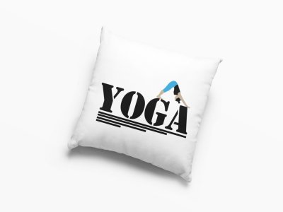 Yoga Text In Black -Printed Pillow Covers(Pack Of 2)