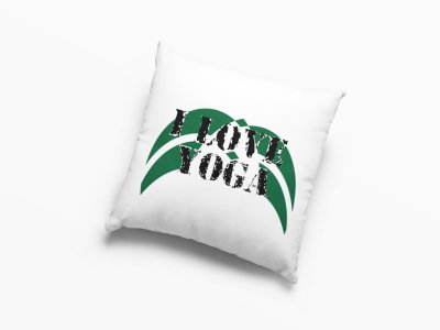 I Love Yoga Text In Black -Printed Pillow Covers(Pack Of 2)