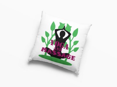 Yoga And Massage (Text)-Printed Pillow Covers(Pack Of 2)