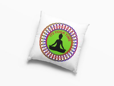 It's Yoga Time Text -Printed Pillow Covers(Pack Of 2)