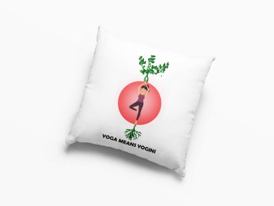 Yoga Mean Yogini Text In Black-Printed Pillow Covers(Pack Of 2)