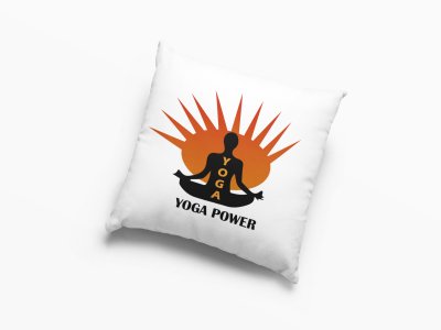 Yoga Power Text In Black -Printed Pillow Covers(Pack Of 2)