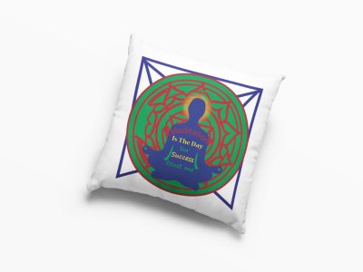 Meditation Is The Day For Success Text -Printed Pillow Covers(Pack Of 2)