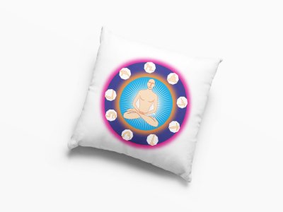 A Man Is Sitting Without Clothes, Surrounded By Many Peoples -Printed Pillow Covers(Pack Of 2)