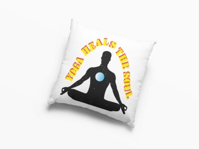 Yoga Heals The Soul Text -Printed Pillow Covers(Pack Of 2)