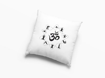 OM Text Black -Printed Pillow Covers(Pack Of 2)