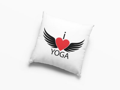 I love yoga with wings -Printed Pillow Covers(Pack Of 2)
