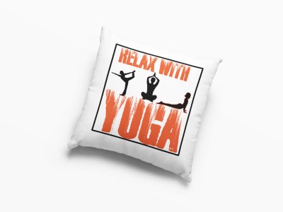 Relax With Yoga Text -Printed Pillow Covers(Pack Of 2)