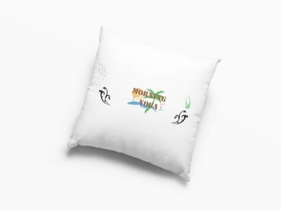Morning Yoga Text -Printed Pillow Covers(Pack Of 2)