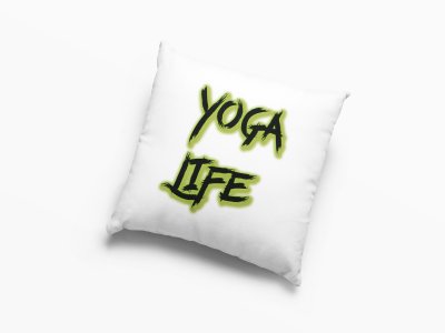 Yoga Life Text -Printed Pillow Covers(Pack Of 2)