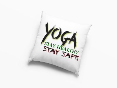Yoga Stay Healthy,Stay Safe -Printed Pillow Covers(Pack Of 2)