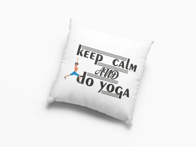 Keep Calm And Do Yoga Text -Printed Pillow Covers(Pack Of 2)