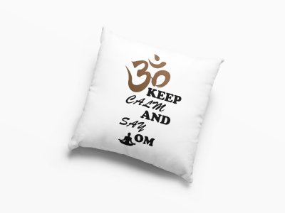 keep Calm And Say OM -Printed Pillow Covers(Pack Of 2)