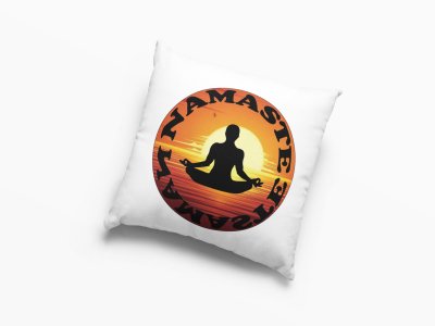 Namaste Text -Printed Pillow Covers(Pack Of 2)
