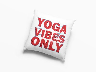 Yoga Vibes Only Red Text -Printed Pillow Covers(Pack Of 2)