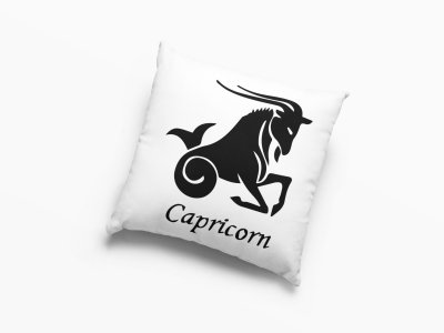CapricornText With symbol- Printed Pillow Covers(Pack Of 2)