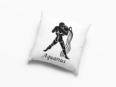 AquariusText With symbol - Printed Pillow Covers(Pack Of 2)
