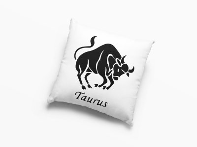 Taurus Text With symbol - Printed Pillow Covers(Pack Of 2)
