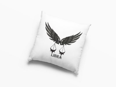 Libra symbol (Text below) - Printed Pillow Covers(Pack Of 2)