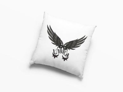 Libra symbol (Text above) - Printed Pillow Covers(Pack Of 2)