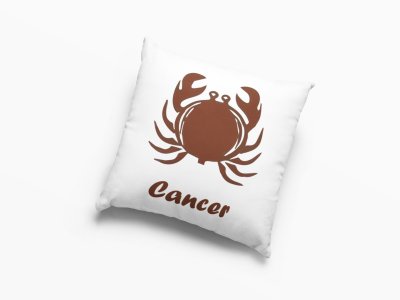 Cancer (BG Brown)- Printed Pillow Covers(Pack Of 2)