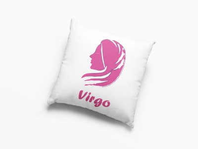Virgo (BG pink) - Printed Pillow Covers(Pack Of 2)