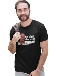 Here we go- Black printed cotton t-shirt - Comfortable and Stylish Tshirt