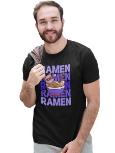 Ramen -Black printed cotton t-shirt - Comfortable and Stylish Tshirt