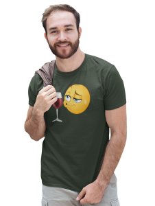 Whisky is Risky Emoji T-shirt (Green) - Clothes for Emoji Lovers -Foremost Gifting Material for Your Friends and Close Ones