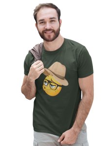 Pouting Emoji with Hat Printed T-shirt (Green) - Clothes for Emoji Lovers -Foremost Gifting Material for Your Friends and Close Ones