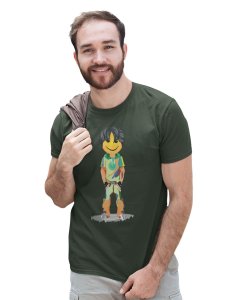 A Young Standing Emoji Boy Printed T-shirt (Green) - Clothes for Emoji Lovers - Suitable for Fun Events - Foremost Gifting Material for Your Friends and Close Ones